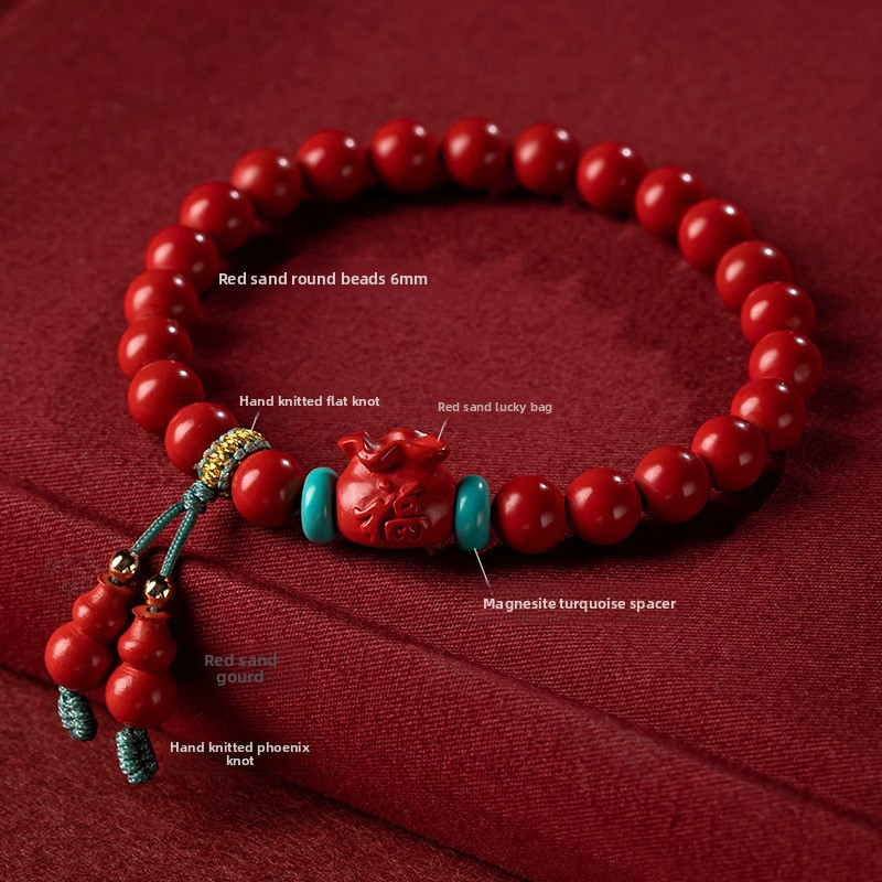 Cinnabar Gourd Bracelet Zodiac Year Ornament