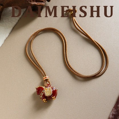 Zircon Red Oil Drop Pendant for Instant Wealth