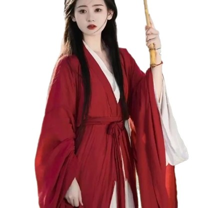 Red Wei Jin Southern and Northern Dynasties Hanfu for Women