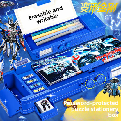 Boys' Primary School High-Tech Transformer Password Pencil Case