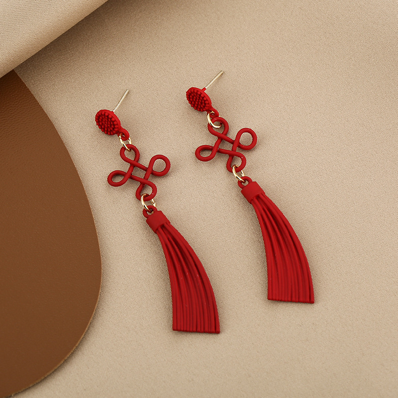 Ancient Style Red Chinese Earrings