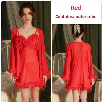  Women's Lingerie Pure Desire Sheer Temptation Strap Nightdress Robe Uniform 