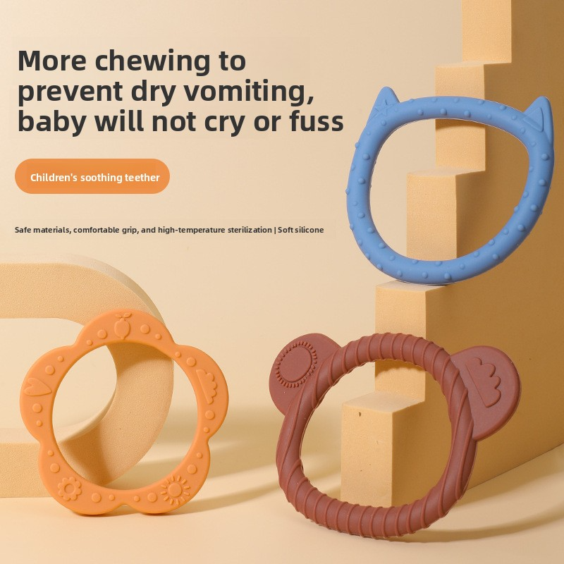 New style food-grade silicone cartoon baby teether, children's chewing gum wholesale, baby teething stick toy to relieve teething