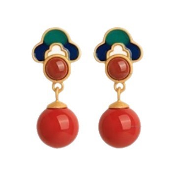 Xiangyun Purple Gold Sand Earrings