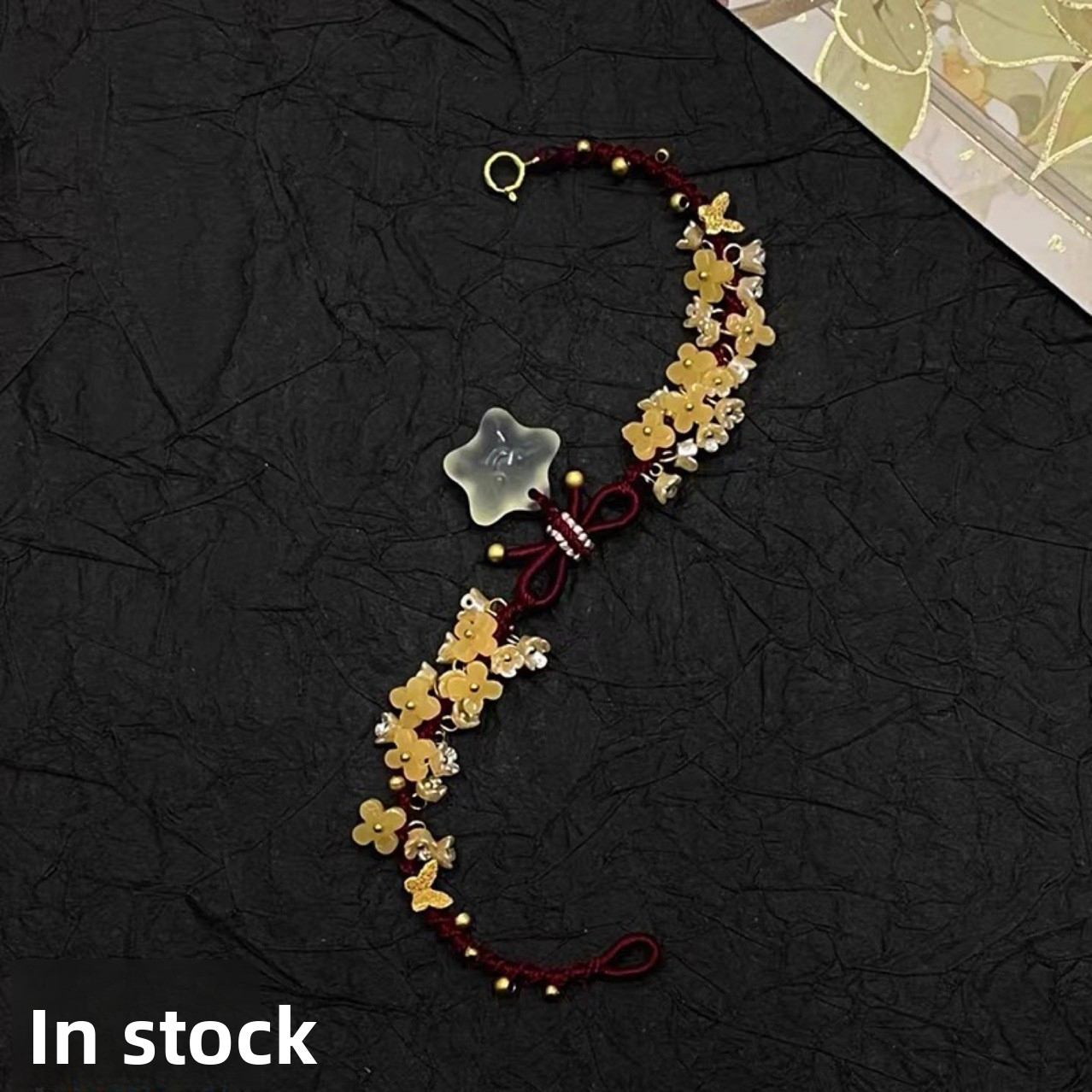 Smiling Agate Star Bracelet Handmade Weaving