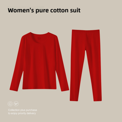 Red Thermal Underwear Set for Men Long Johns