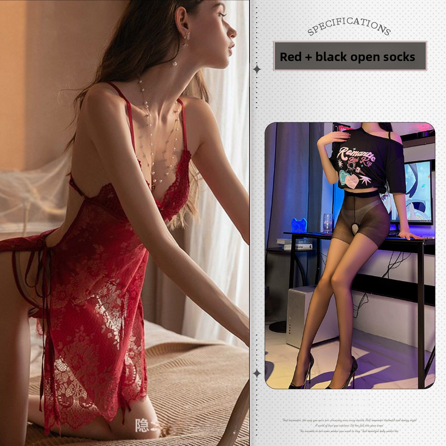 Sexy Lingerie Lace Temptation Small Chest Enlargement Passion Set See-through Camisole Dress Backless Bra Pure Desire