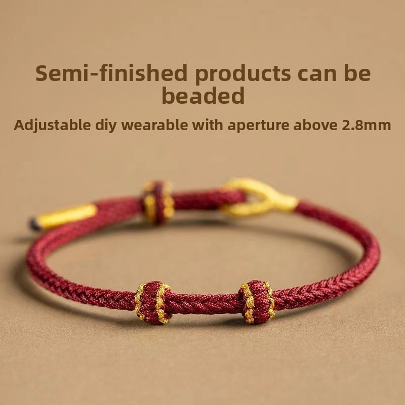[Buy one, get three]Semi-finished Wearable Bead Gold Accessories DIY Couple Bracelet 