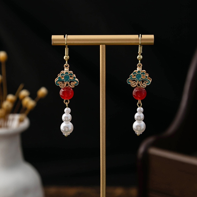 Ancient Style Red Chinese Earrings