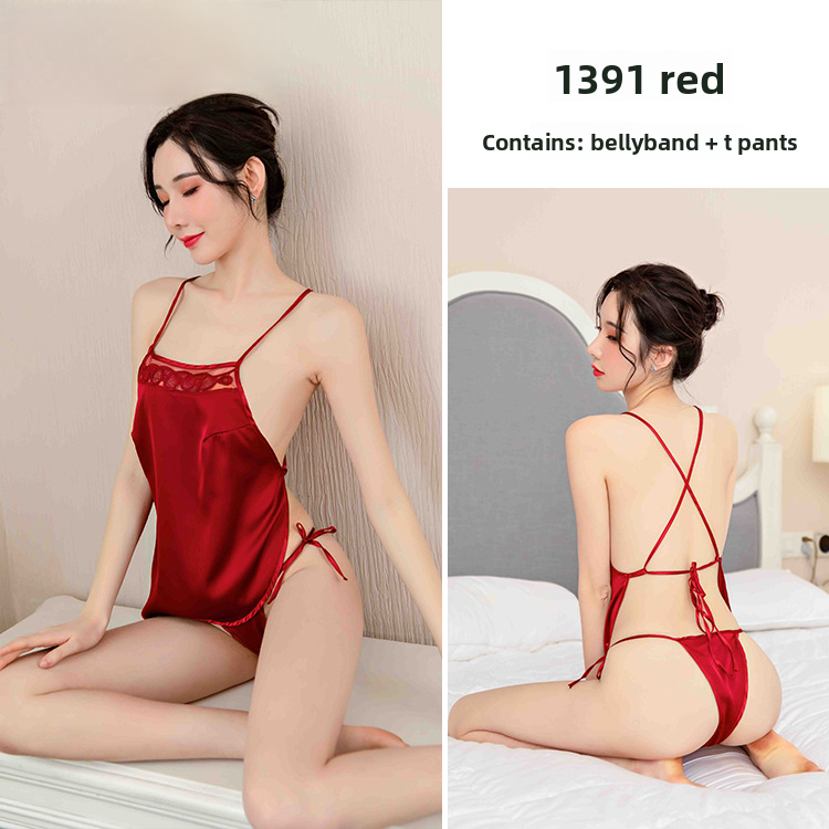 Long Night Sexy Lingerie Bellyband Sexy Halter Lace Classical 