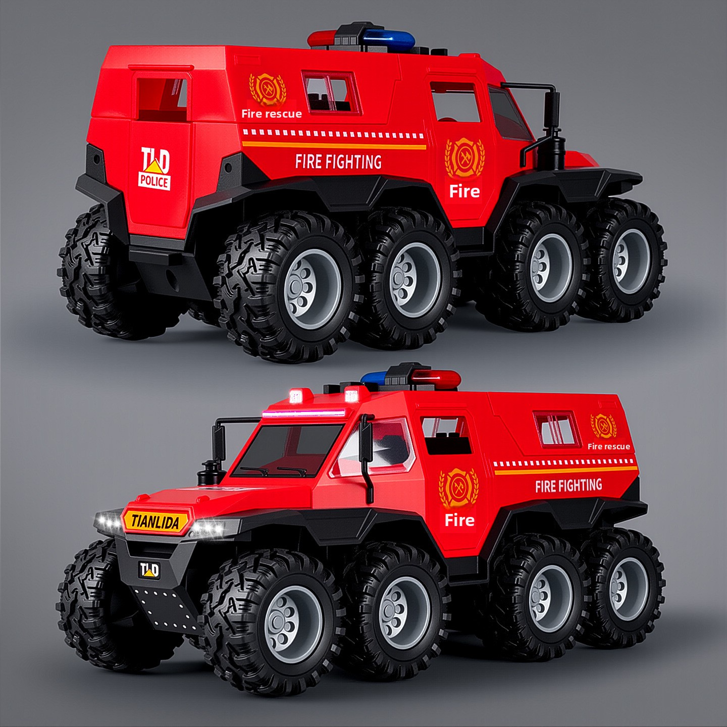 Oversized eight-wheeled SWAT off-road vehicle with seven doors that can be opened, a toy car, armored vehicle, truck, and a realistic car model for boys