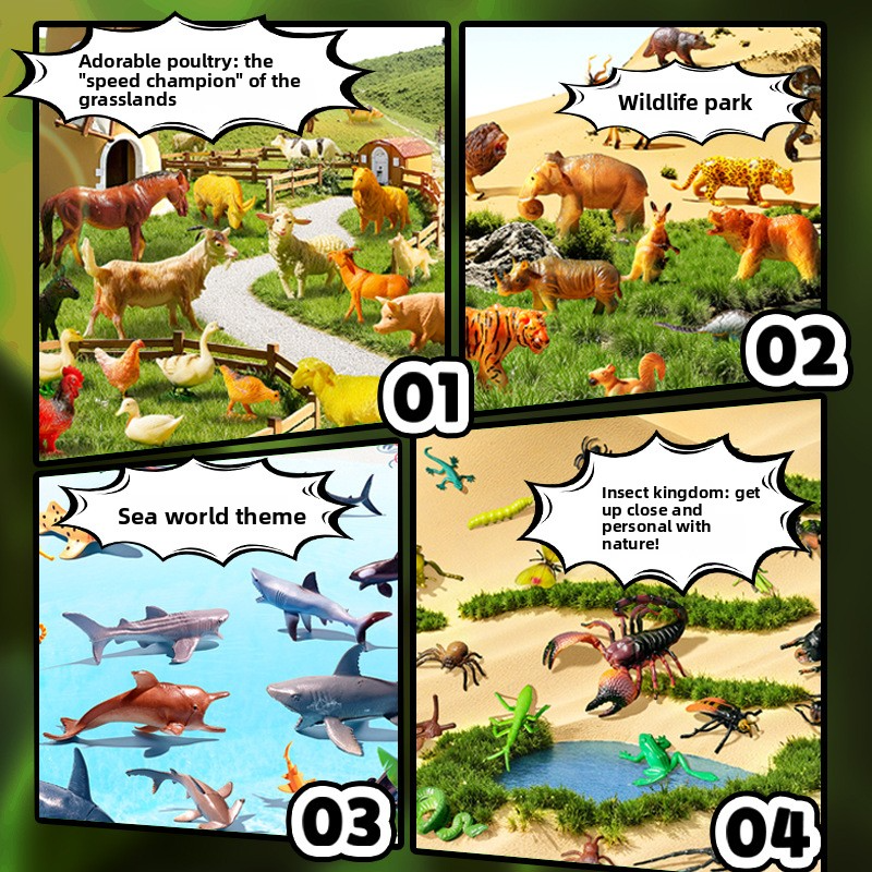 Children's Dinosaur Egg Toys, Dinosaur World, Jungle Insects, Wild Animal Models, Cognitive Interactive Toys for Boys and Girls