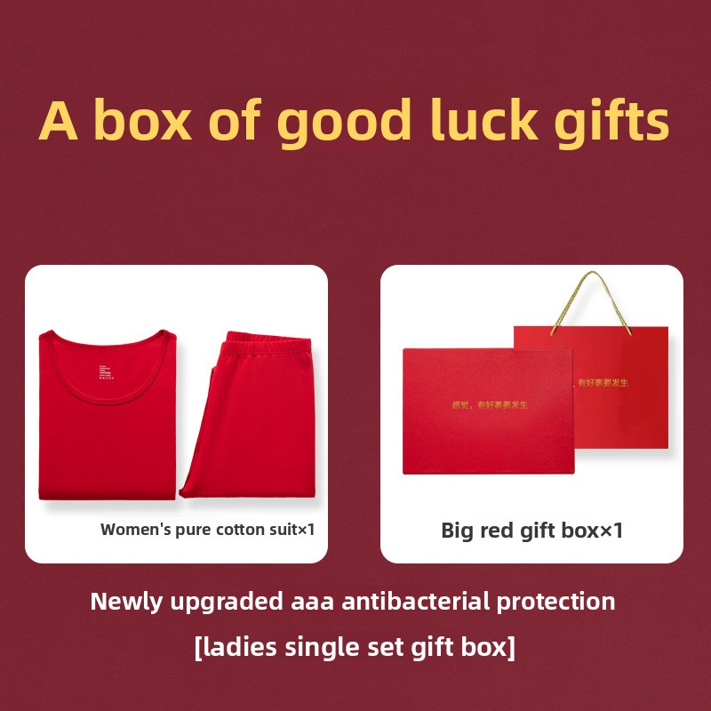 Red Thermal Underwear Set for Men Long Johns