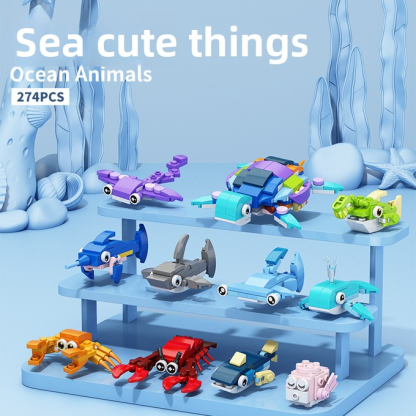 Underwater World and Insect World Assembled Building Blocks: Educational Puzzles for Boys, Starter Small Particles, Small Boxes, Student Gifts