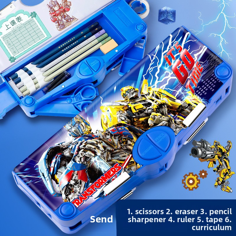Boys' Primary School High-Tech Transformer Password Pencil Case