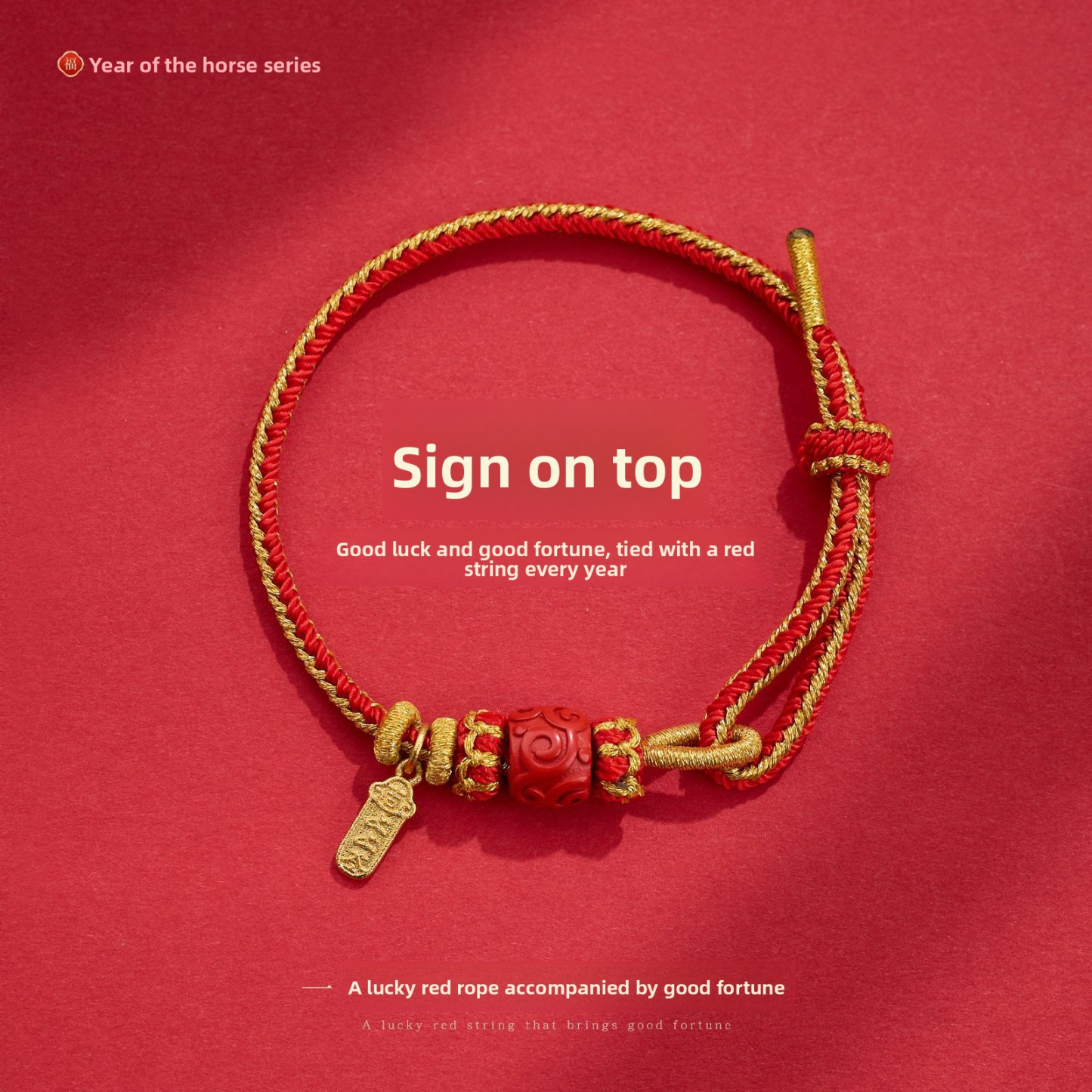 [Buy one, get three]New Year Bracelet Year of the Horse Good Luck Red String Bracelet DIY Handmade Woven Zodiac Year