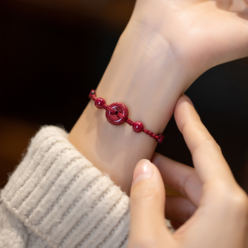 [Buy one, get three]Peace Buckle Red String Bracelet Anklet 