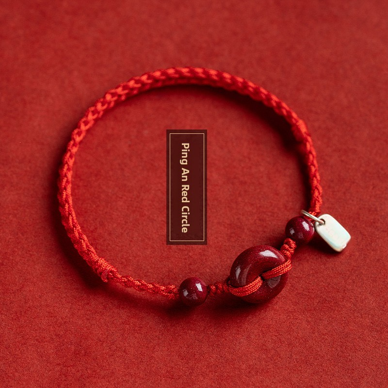 [Buy one, get three]Peace Buckle Red String Bracelet Anklet 