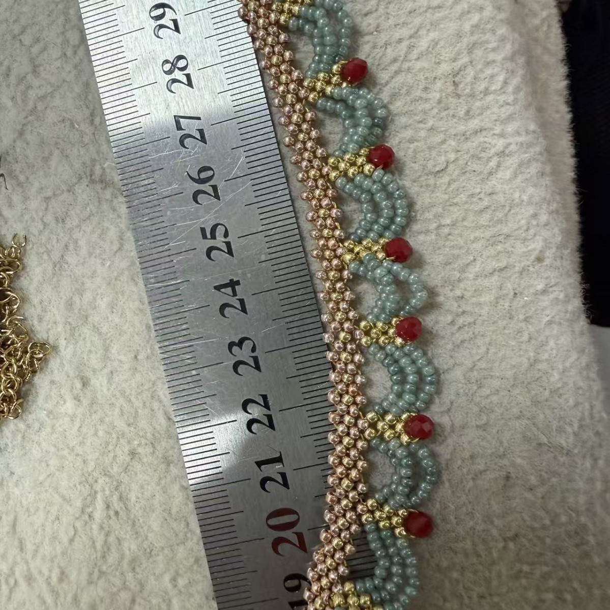 Chinese Style Pendant Wind Contrast Color Beaded Tassel Necklace Double Layer