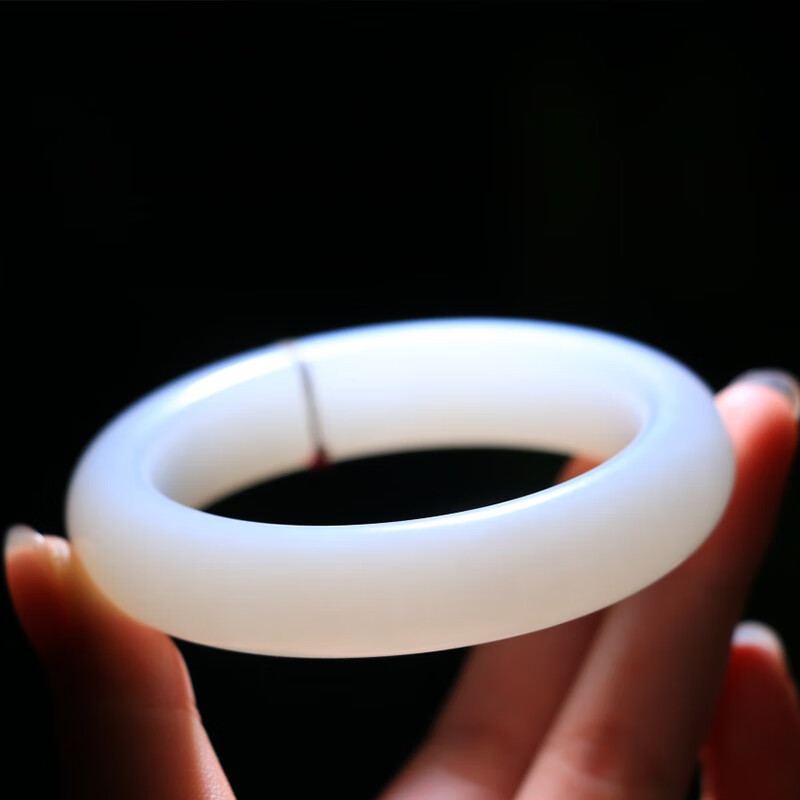 Natural Xinjiang Hetian Jade - Suet White Jade Bracelet