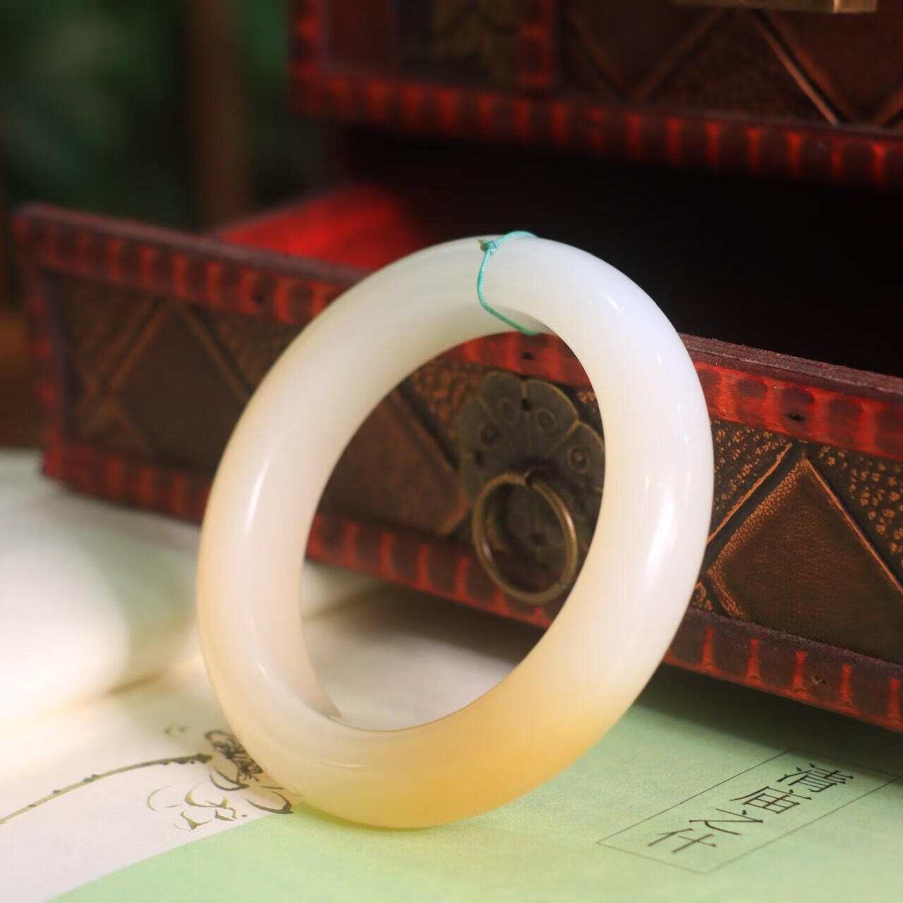 Xinjiang Hetian Jade, Suet White Jade Bracelet, Warm Jade with Fragrance, Collection Grade