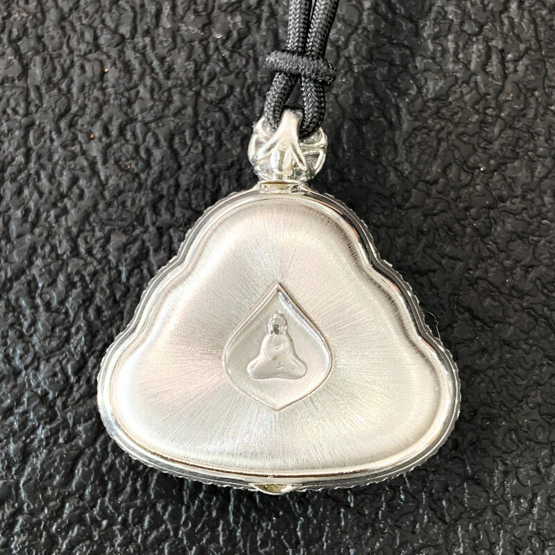 Jade Buddha Pendant: Ice Species with Floating Yang Green Buddha, Inlaid with 18K Gold