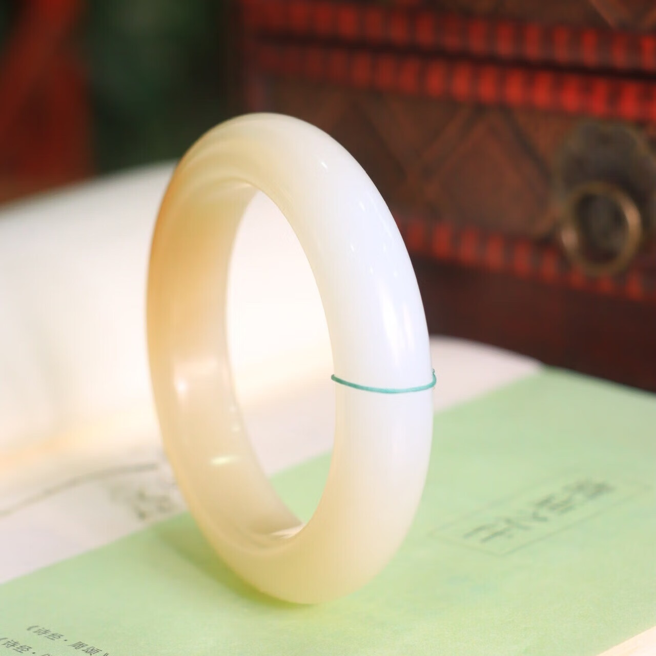 Xinjiang Hetian Jade, Suet White Jade Bracelet, Warm Jade with Fragrance, Collection Grade