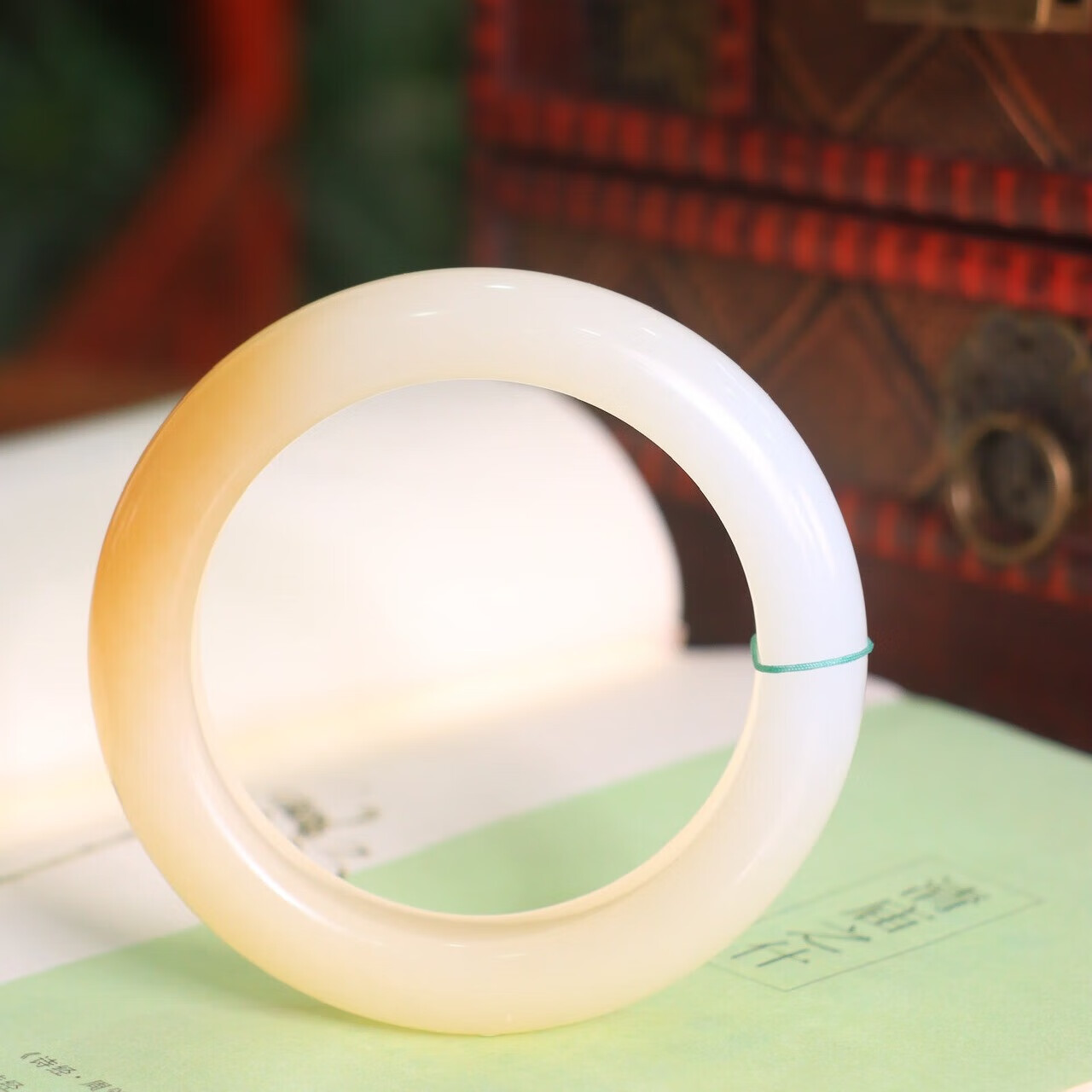 Xinjiang Hetian Jade, Suet White Jade Bracelet, Warm Jade with Fragrance, Collection Grade