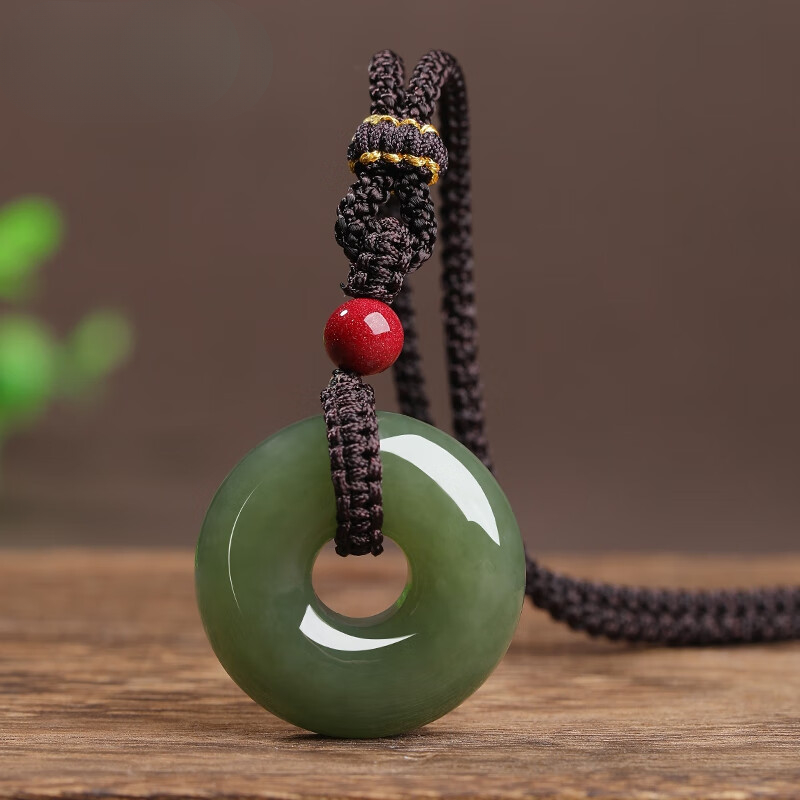 Hetian Jade Ping'an Buckle Pendant, Jade Pendant Accessory, Hetian Jade Sapphire Ping'an Buckle Style