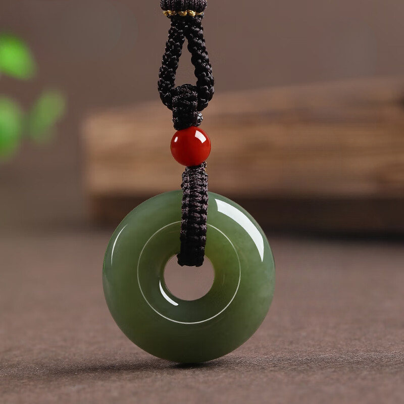 Hetian Jade Ping'an Buckle Pendant, Jade Pendant Accessory, Hetian Jade Sapphire Ping'an Buckle Style