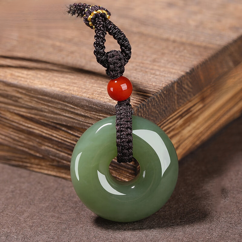 Hetian Jade Ping'an Buckle Pendant, Jade Pendant Accessory, Hetian Jade Sapphire Ping'an Buckle Style