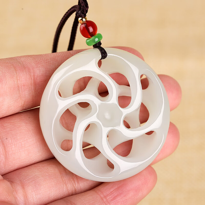 Jade Pendant Love - Hetian Jade Peace Buckle Pendant, Fortune-Turning Jade Pendant