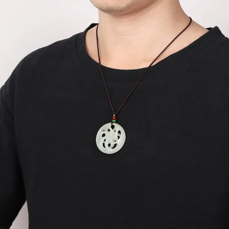 Jade Pendant Love - Hetian Jade Peace Buckle Pendant, Fortune-Turning Jade Pendant