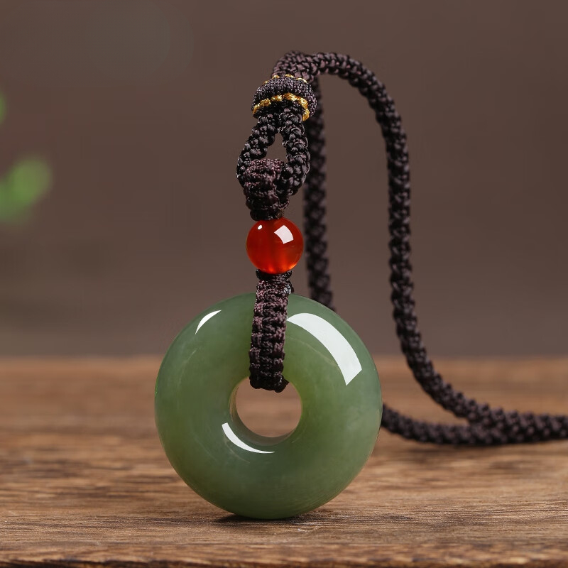 Hetian Jade Ping'an Buckle Pendant, Jade Pendant Accessory, Hetian Jade Sapphire Ping'an Buckle Style