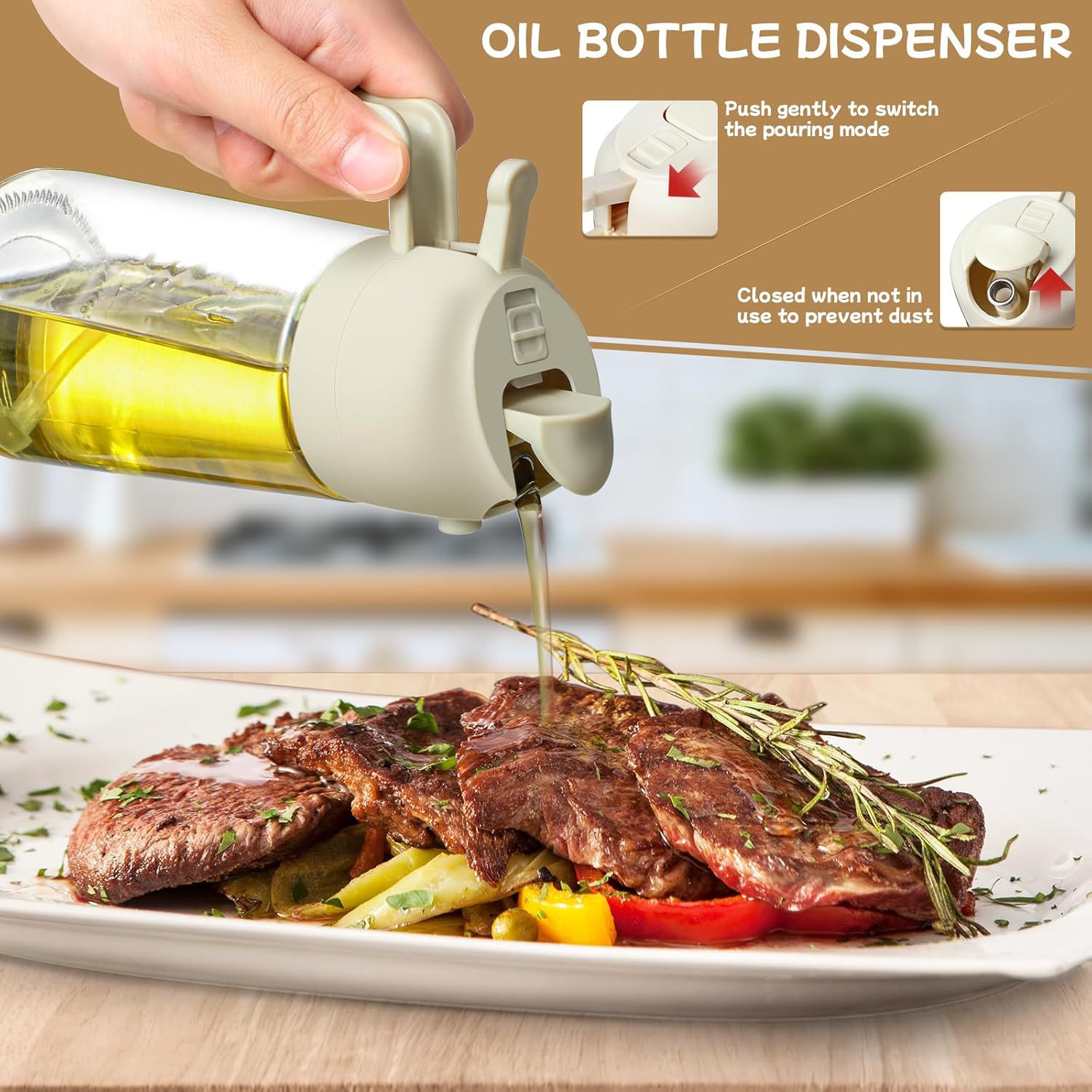 Spray-And-Pour Dual-Purpose Oil Bottle 470ml