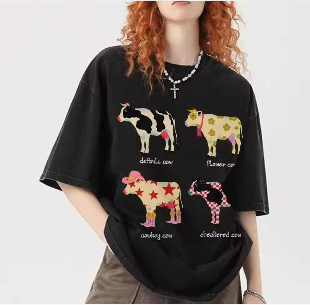 Unisex Cool Cow Print T Shirt