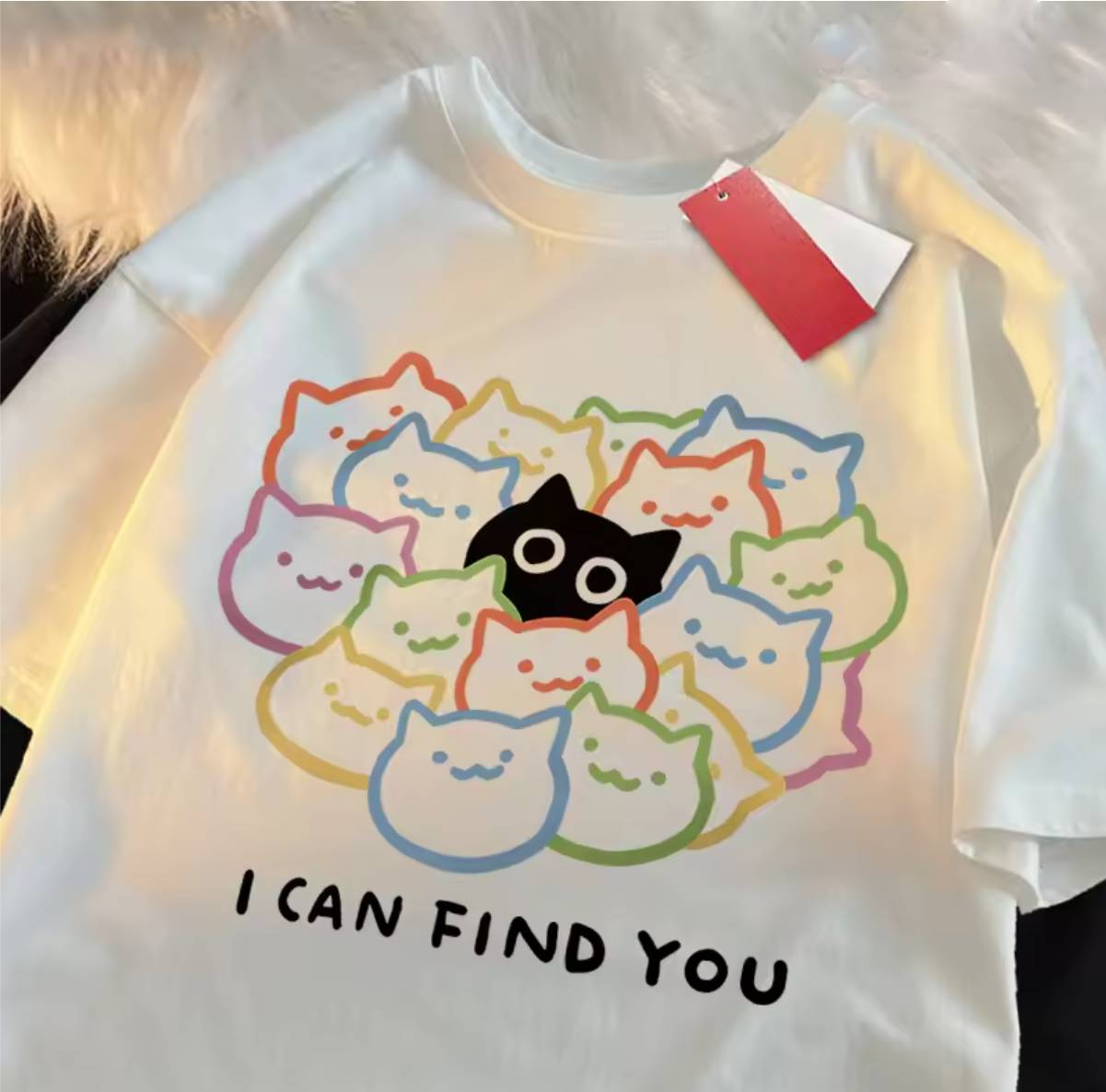 I Can Find You Fun Cat Print Tshirt