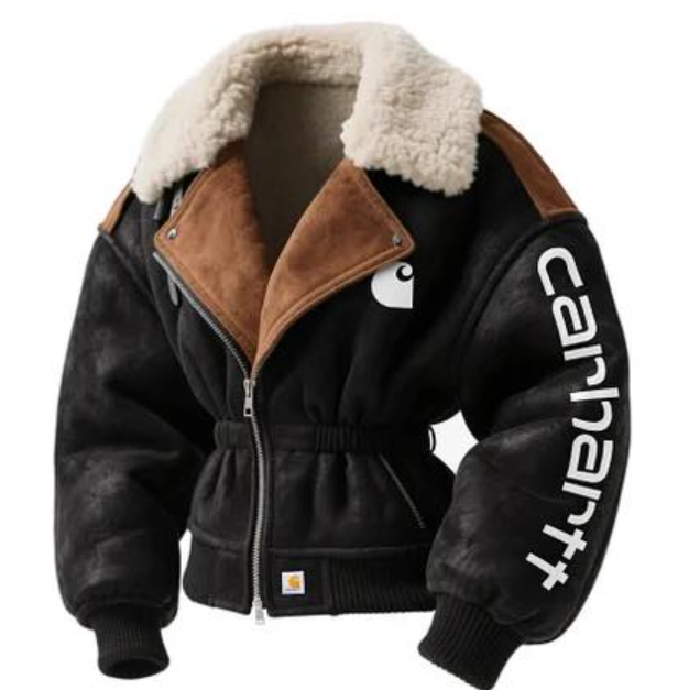 Women's Stitching Sweatshirt Fur Collar Sweatshirt Coat