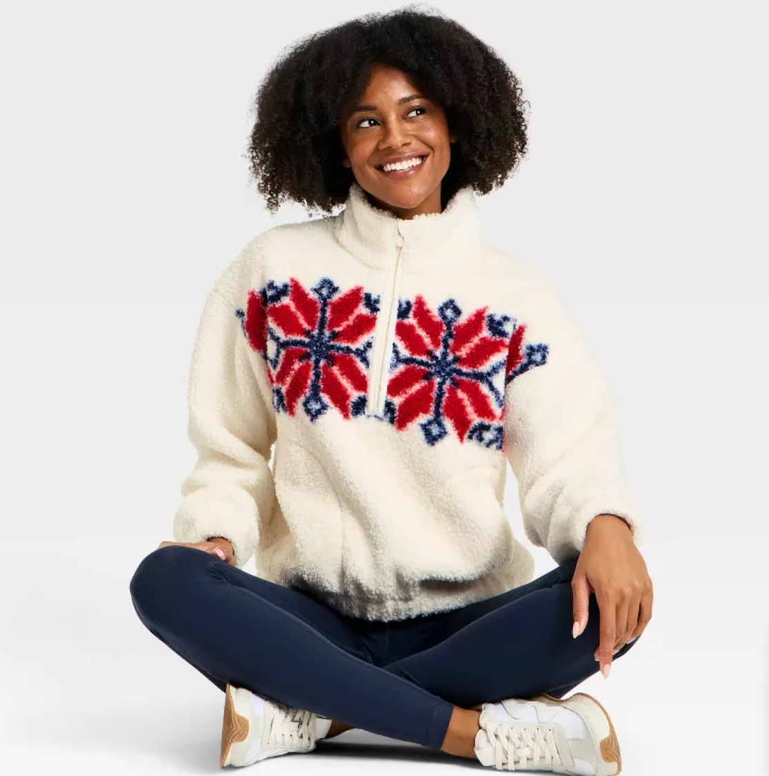 Women's High Pile Fleece 1/2 Zip Pullover Jacket