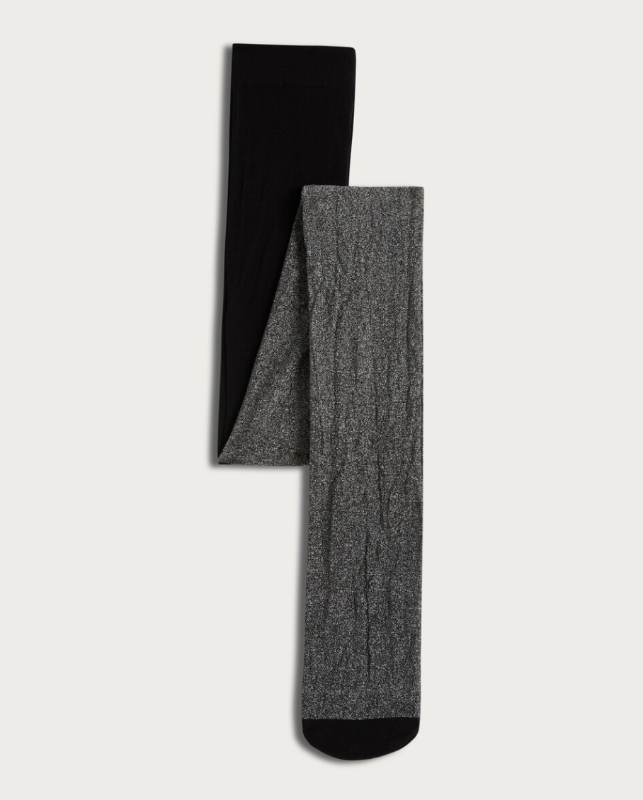 Metallic Sparkle Tights in Black