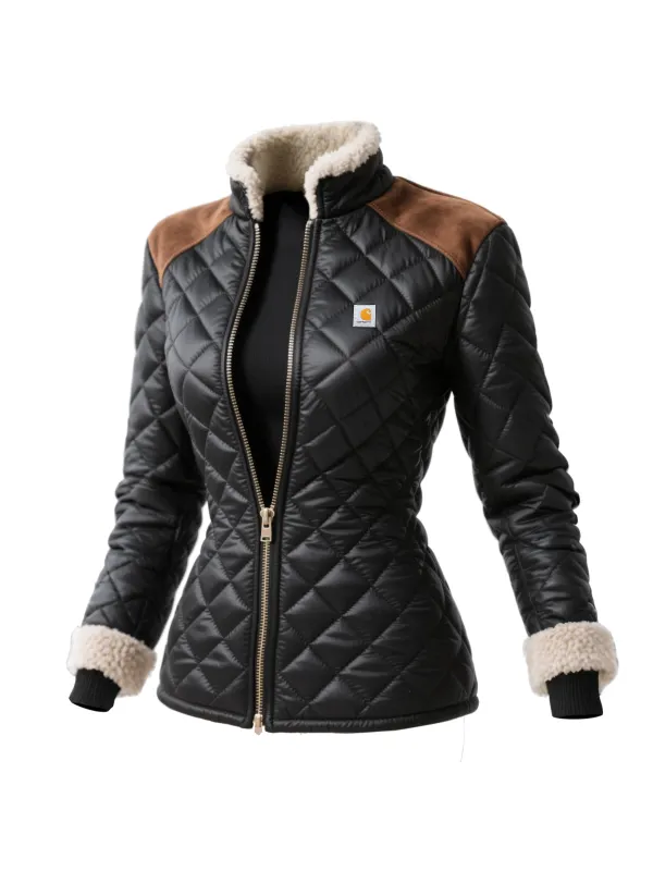 Women's Retro Stand Collar Jacket Thickened Cotton Jacket
