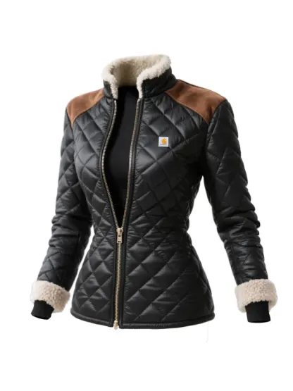 Women's Retro Stand Collar Jacket Thickened Cotton Jacket