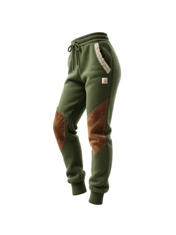 Retro Western Style Women's Suede Flared Wide Leg Elastic Waist Trousers