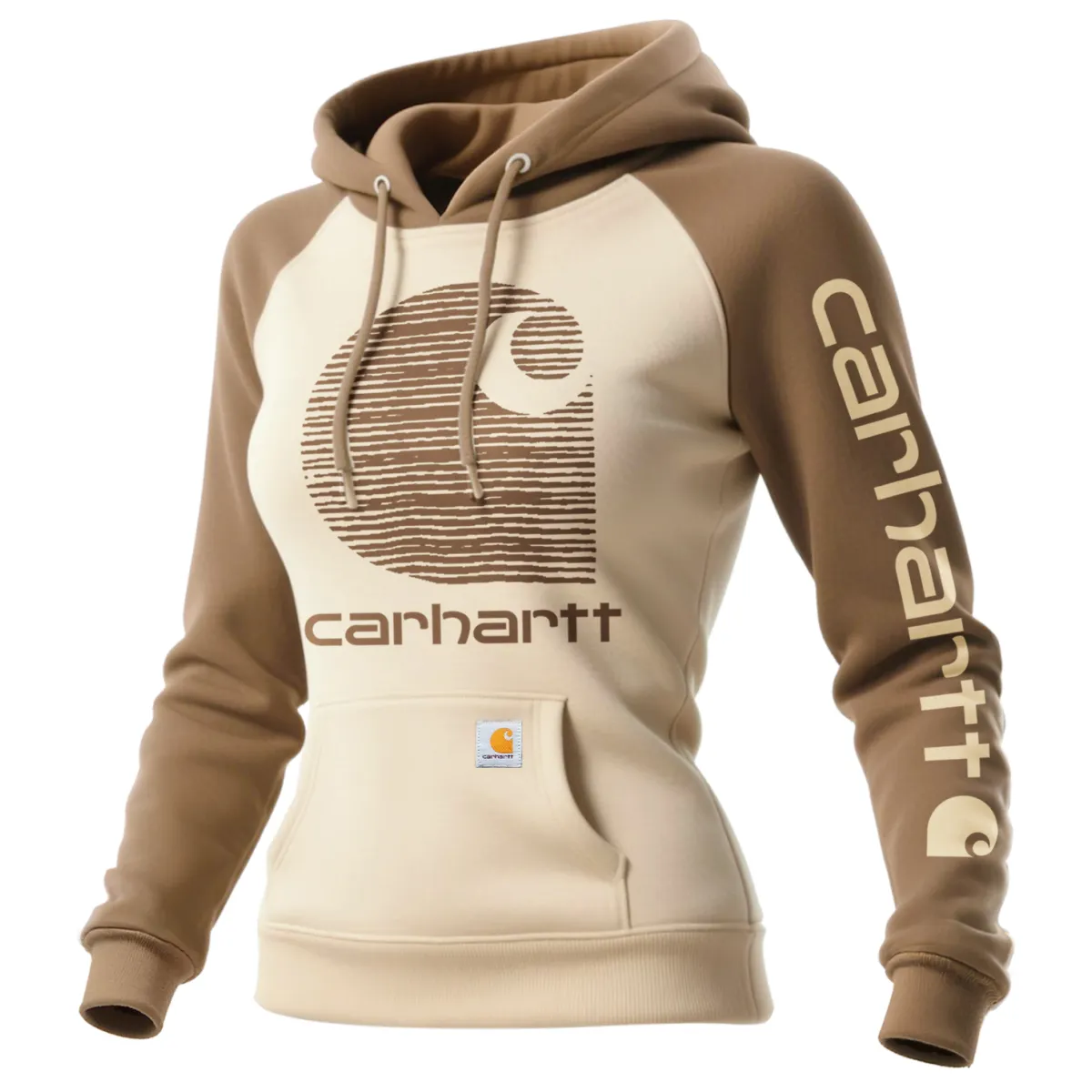 Women's Retro Western Style Contrast Color Stitching Hooded Sweatshirt