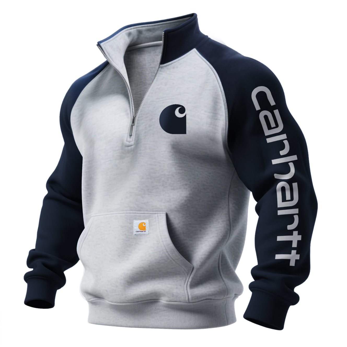 Loose Casual Contrast Color Raglan Sleeve Stand Collar Sweatshirt 7835876