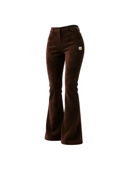 Retro Western Style Women's Suede Flared Wide-Leg Pants