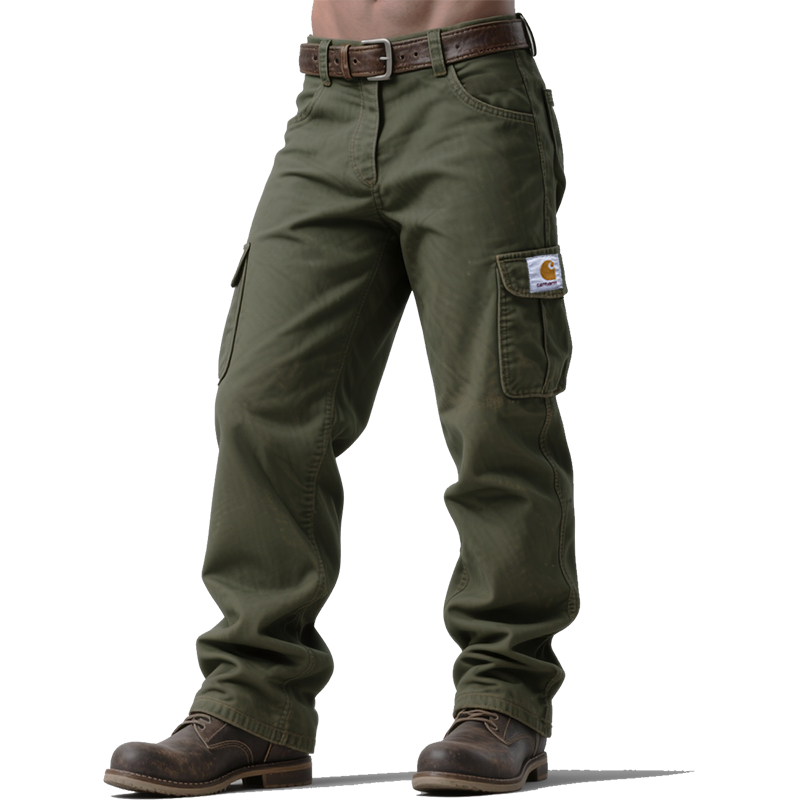 Men's Vintage Workwear Multiple Pockets Trousers Cargo Pants