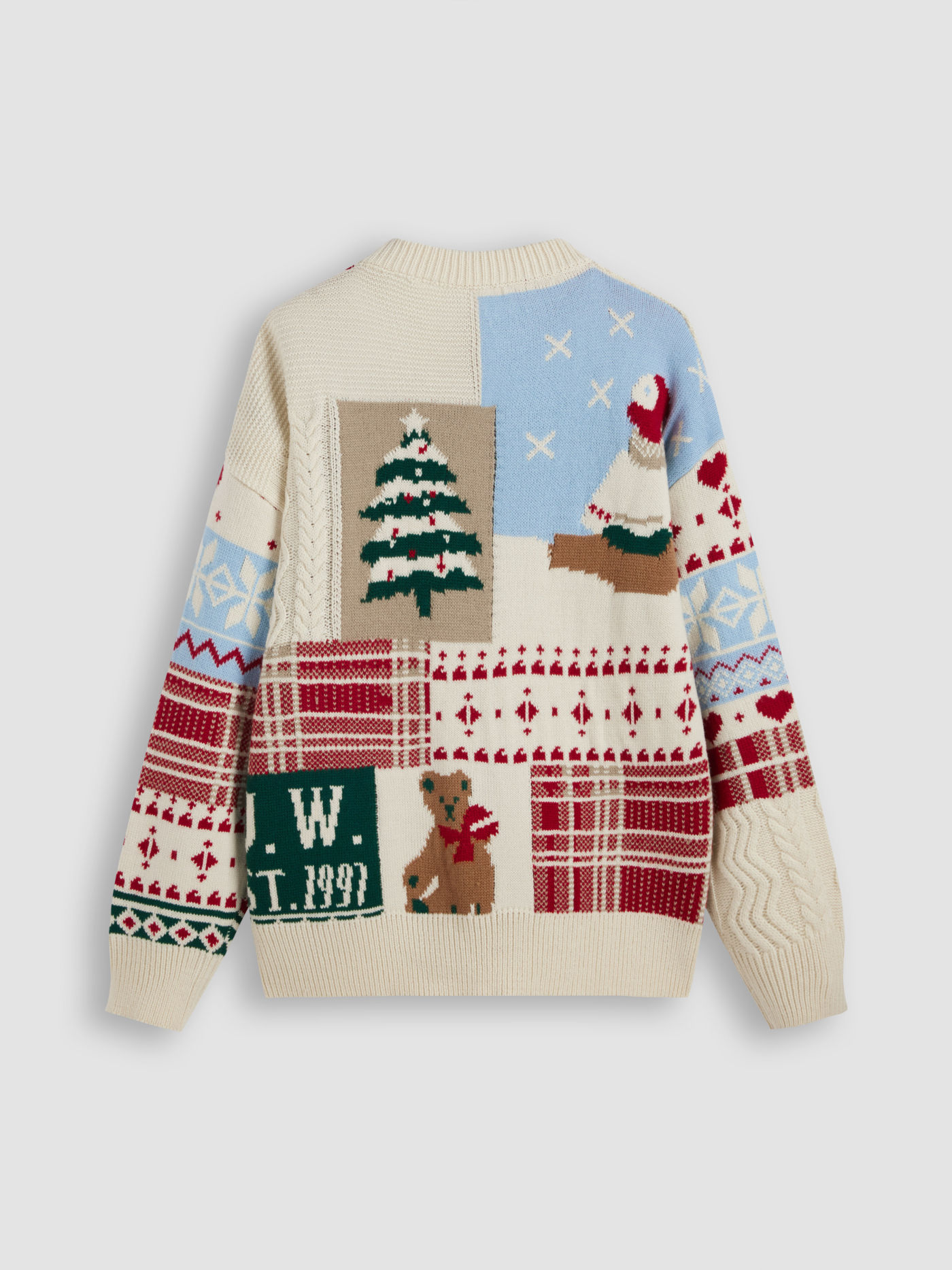 Christmas Round Neck Bear Graphic Knitted Long Sleeve Top