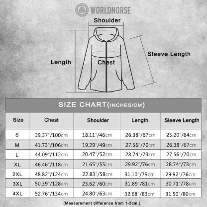  Viking Black And Red Raven Vegvisir Hooded Jacket