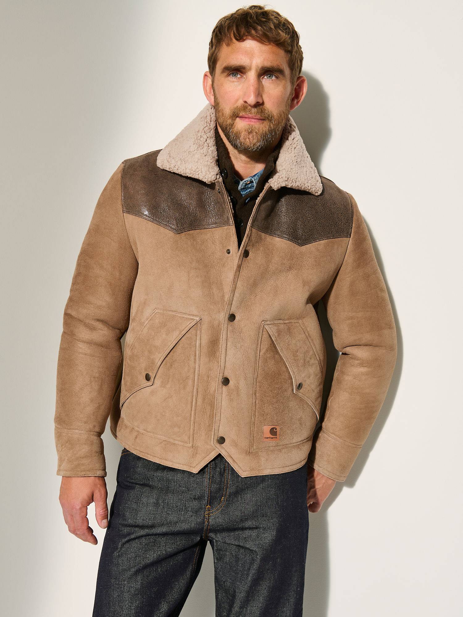 Men's Sherpa Linning Coat Jacket Brown